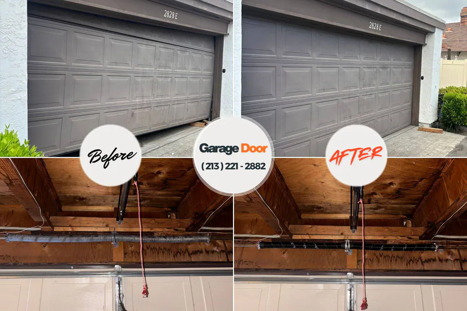 Before and after: garage door repair Scott City, KS